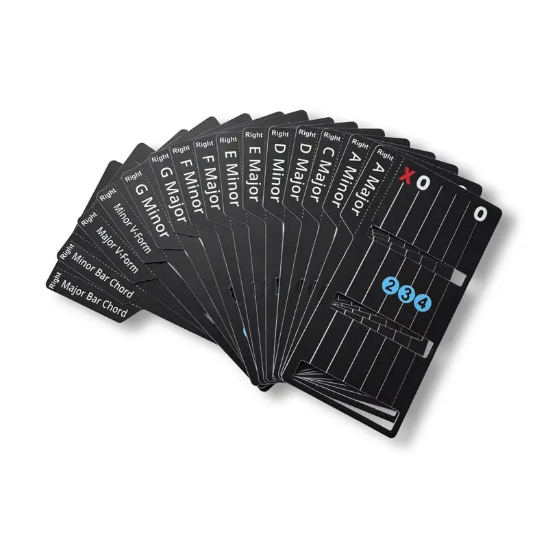 Guitar Chord Cards for Beginners (15 cards)