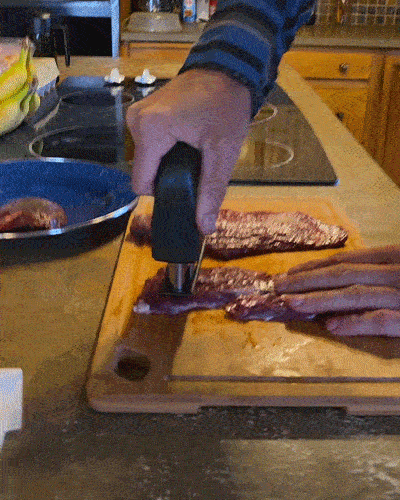 🔪 Spring-Loaded Meat Tenderizer | Professional Kitchen Tool