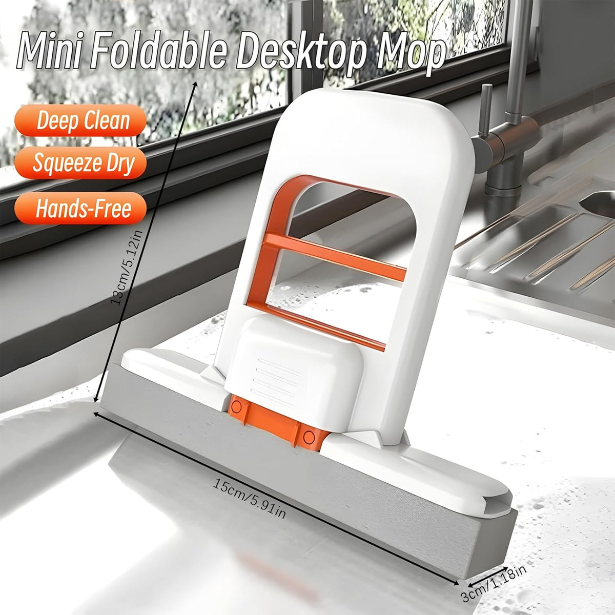 🎉🔥2026 New Mini Foldable Desktop Mop - Durable Hands-Free Lazy Mop🎉
