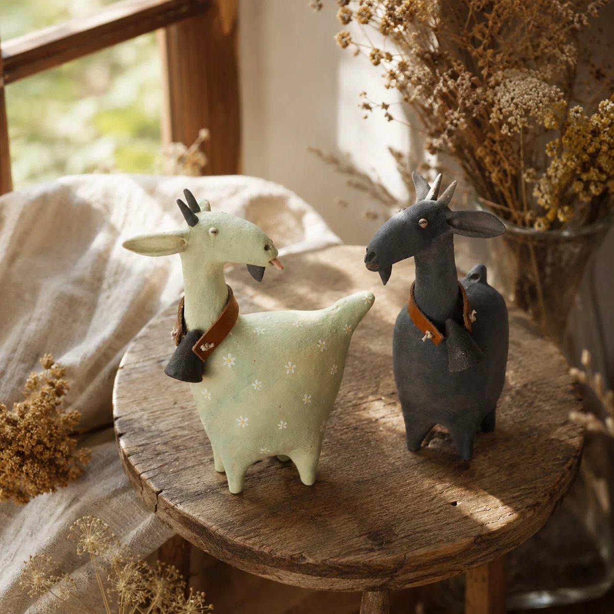 🐾Whimsical Farmhouse Goat Figurines