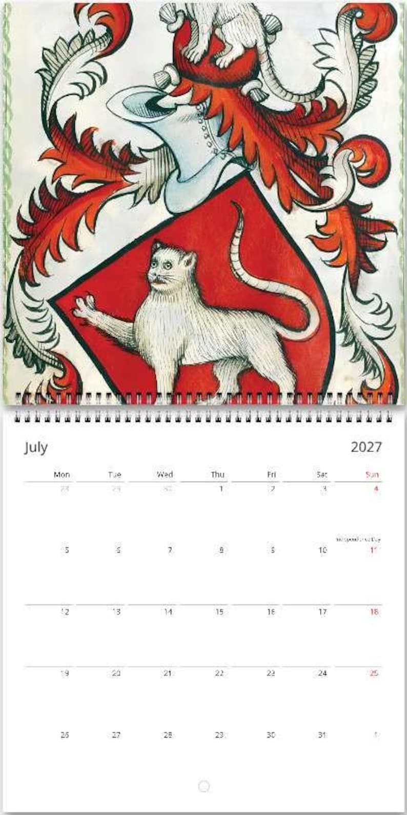 Medieval Inspired Ugly Cats Calendar