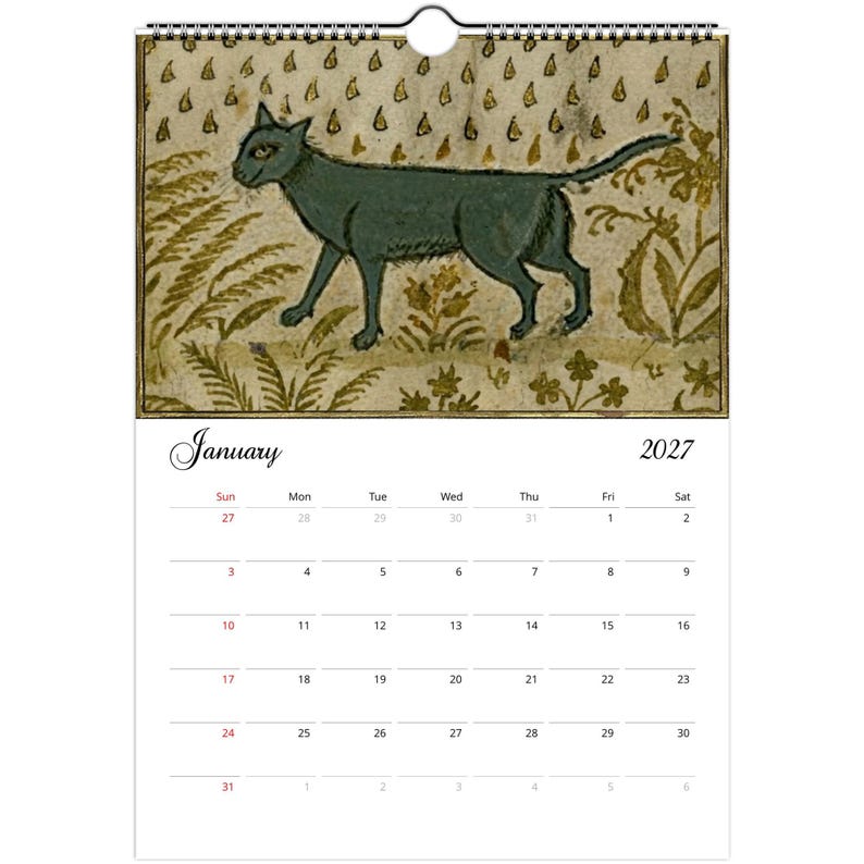 Medieval Cats Calendar 2027 – Weird and Whimsical Art Calendar