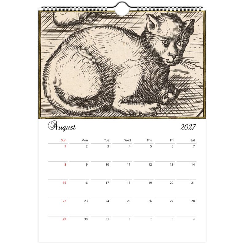 Medieval Cats Calendar 2027 – Weird and Whimsical Art Calendar