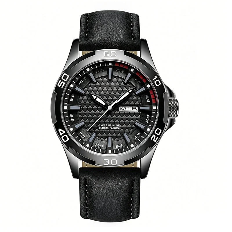 ⌚💥Men's Luminous Quartz 30M Sports Wristwatch – 3D Geometric Dial, Anti-Scratch, Water Resistant ✨