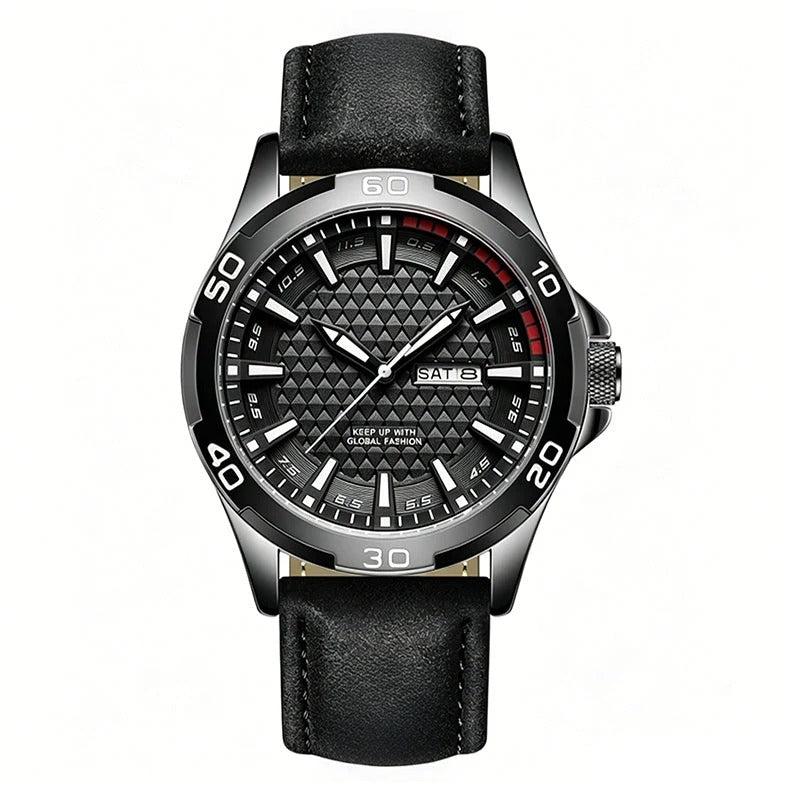 ⌚💥Men's Luminous Quartz 30M Sports Wristwatch – 3D Geometric Dial, Anti-Scratch, Water Resistant ✨