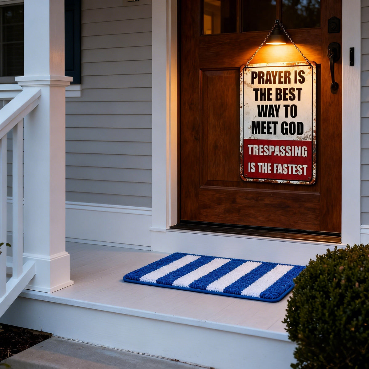 🎖️Retro Iron "Prayer & Trespassing" Wall Plaque(8 x 12 IN)