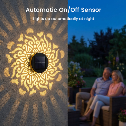 ☀️ Solar Mandala Light for Garden & Patio – 2-in-1 Floor Lamp & Wall Light – Ornamental Light Decoration with Vintage Effect – Rustproof & Durable