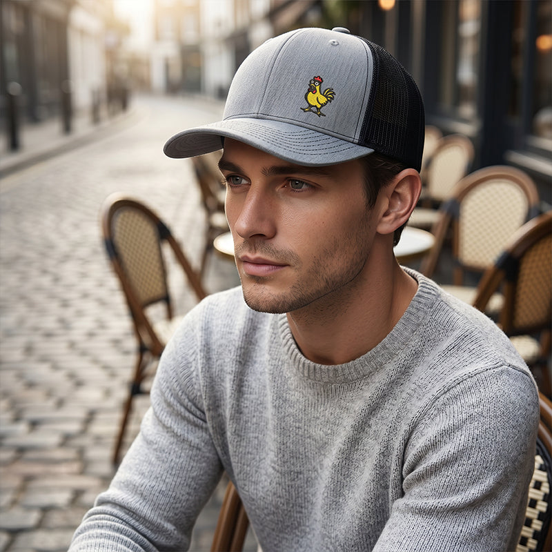 Witty Chicken Embroidered Snapback Cap – Cotton & adjustable – Fun design, perfect for casual days or gifts – breathable and comfy