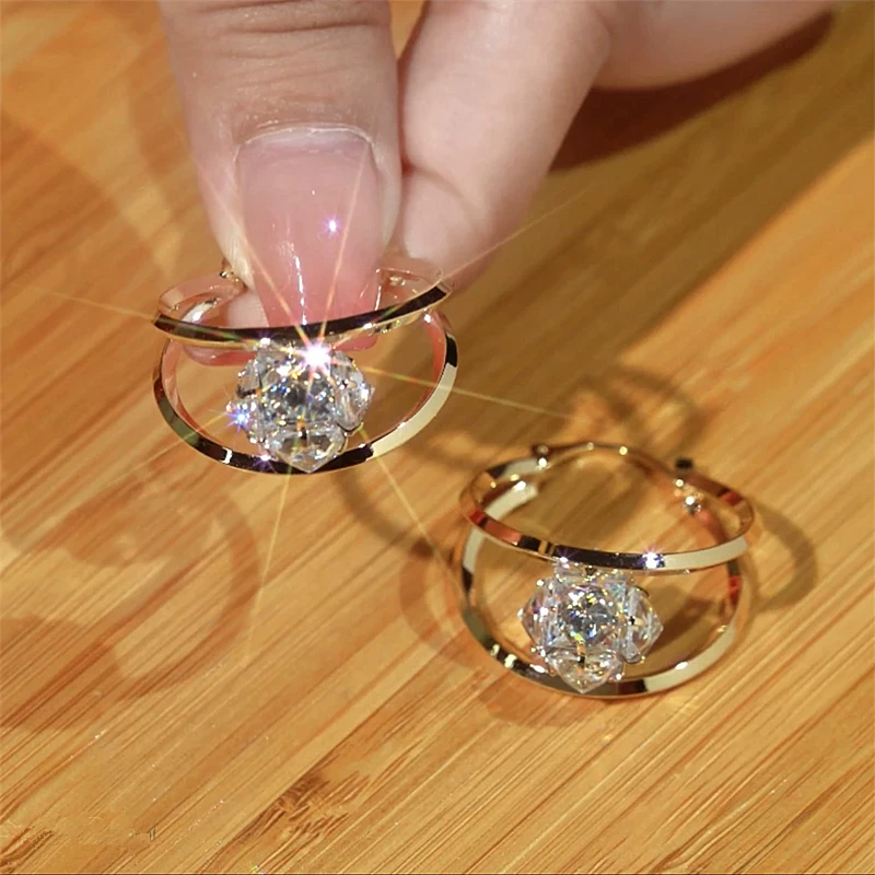 💎✨ Double Hoop Zirconia Earrings – Sparkling Ball, Lightweight, Secure Latch ✨