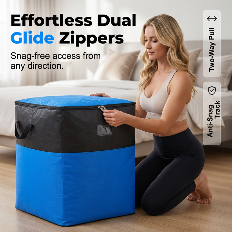 ⏰🧳 Collapsible Storage and Moving Bag – Heavy-duty handles & zippered closure – Folds flat, perfect for moving, travel or closet organization – reusable & easy to clean 🏠3