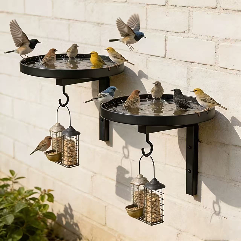⏰Wall-Mounted Metal Bird Bath – Antique Bronze Finish 🐦🛁🧱🏡