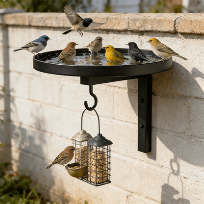 ⏰Wall-Mounted Metal Bird Bath – Antique Bronze Finish 🐦🛁🧱🏡