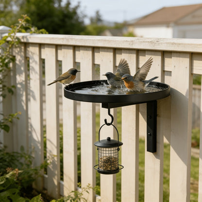 ⏰Wall-Mounted Metal Bird Bath – Antique Bronze Finish 🐦🛁🧱🏡