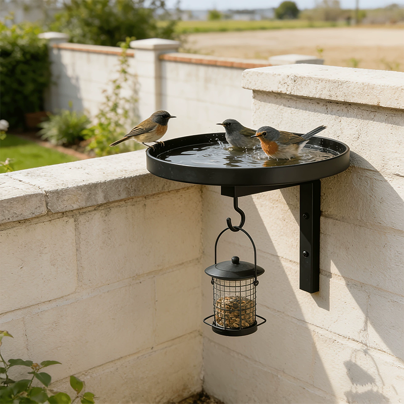⏰Wall-Mounted Metal Bird Bath – Antique Bronze Finish 🐦🛁🧱🏡