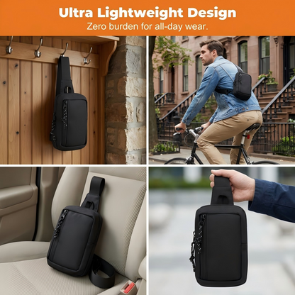 🧩 Multi-Compartment Sling Bag with Anti-Theft Back Pocket — Organise Your EDC, Protect Your Valuables
