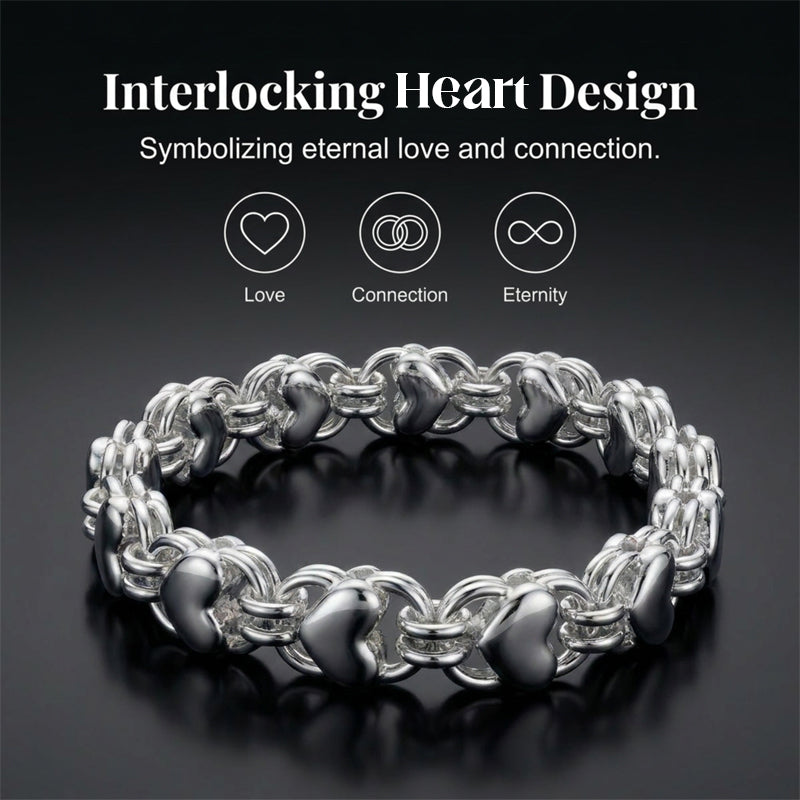 Double Chain Heart Charm Bracelet