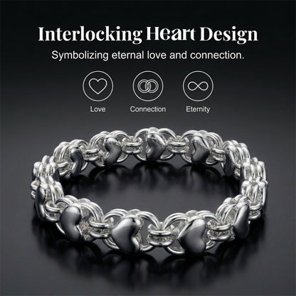 Double Chain Heart Charm Bracelet
