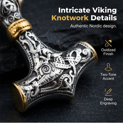 🎁2026 New Arrivals 💥Viking Thor Hammer Pendant Necklace – Stainless steel with Byzantine chain – Bold & durable – perfect for daily wear or gifting ✨💪