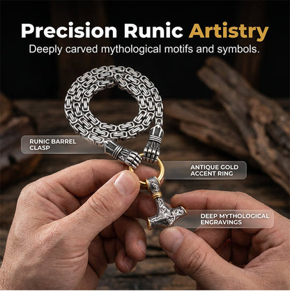 🎁2026 New Arrivals 💥Viking Thor Hammer Pendant Necklace – Stainless steel with Byzantine chain – Bold & durable – perfect for daily wear or gifting ✨💪