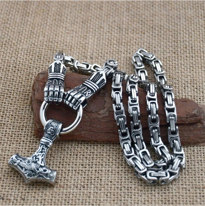 🎁2026 New Arrivals 💥Viking Thor Hammer Pendant Necklace – Stainless steel with Byzantine chain – Bold & durable – perfect for daily wear or gifting ✨💪