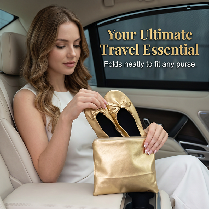🎁2026 New Arrivals 50% OFF💥Women's Elegant Foldable Ballet Flats – Lightweight & portable – Perfect for travel, office or back-up comfort – stylish and practical ✨🌸