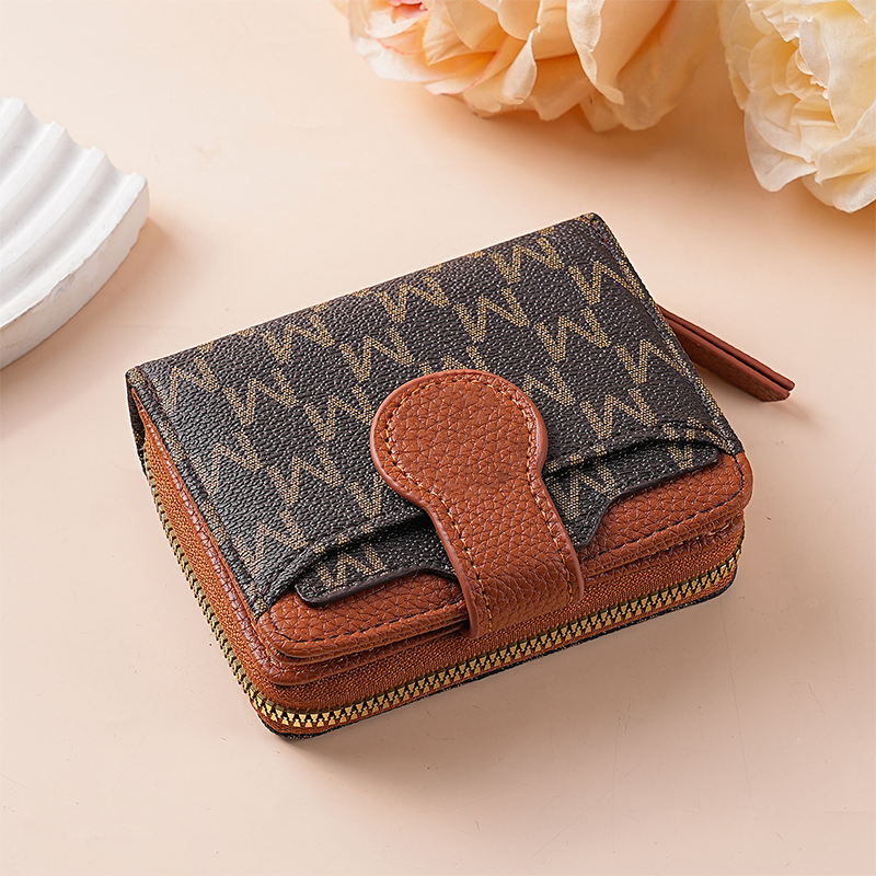 Elegant Monogram Short Wallet for Women