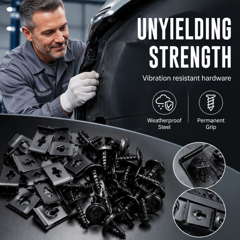 🔥👍Universal Car Metal U-Type Clips and Screws Set
