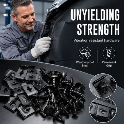 🔥👍Universal Car Metal U-Type Clips and Screws Set