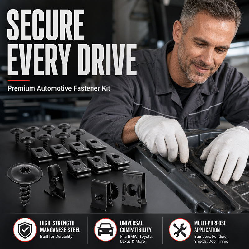 🔥👍Universal Car Metal U-Type Clips and Screws Set