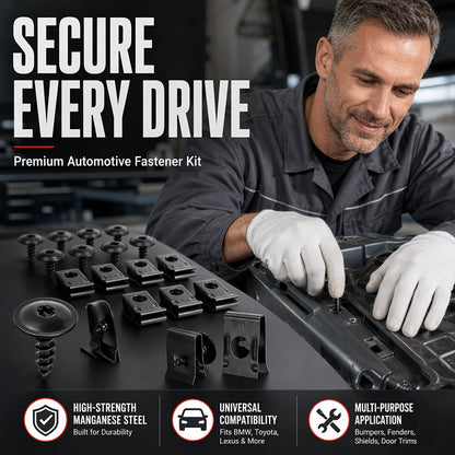 🔥👍Universal Car Metal U-Type Clips and Screws Set
