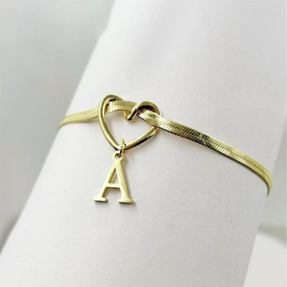 🎉 2026 Sale — Over 25,000 Sold! 💖 Heart Initial Anklet Snake Chain – Personalized Charm ❤️