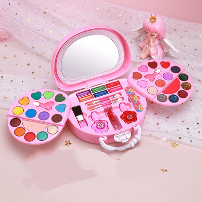 Kids Washable Makeup Toy Set with Portable Pink Handbag