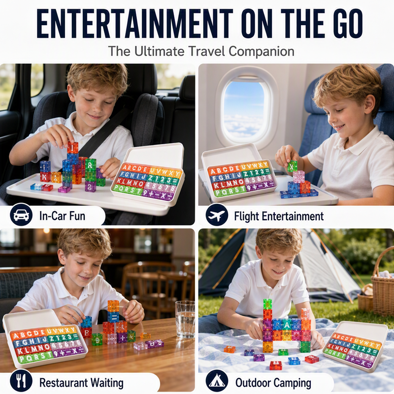 Magnetic alphabet and number cubes for kids