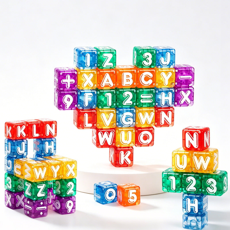 Magnetic alphabet and number cubes for kids