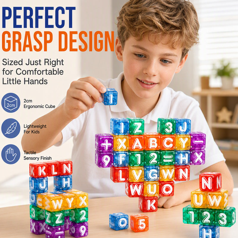 Magnetic alphabet and number cubes for kids
