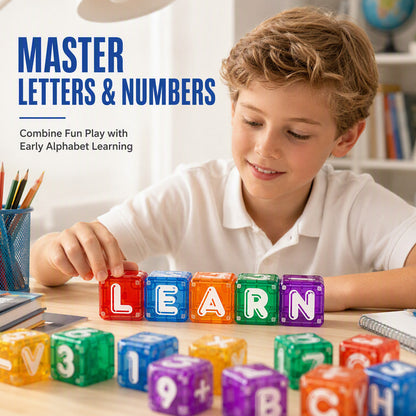 Magnetic alphabet and number cubes for kids