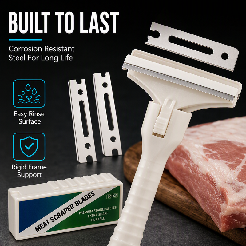 🥩🔥 Stainless Steel Meat Scraper – Easy Fat & Fascia Removal Tool for Beef & Pork 🔪✨