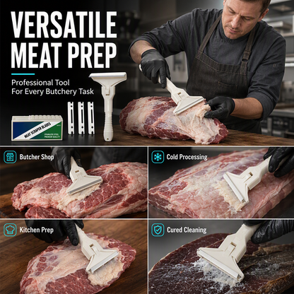 🥩🔥 Stainless Steel Meat Scraper – Easy Fat & Fascia Removal Tool for Beef & Pork 🔪✨