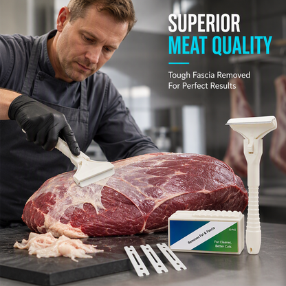 🥩🔥 Stainless Steel Meat Scraper – Easy Fat & Fascia Removal Tool for Beef & Pork 🔪✨