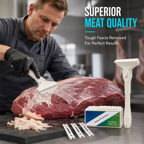 🥩🔥 Stainless Steel Meat Scraper – Easy Fat & Fascia Removal Tool for Beef & Pork 🔪✨