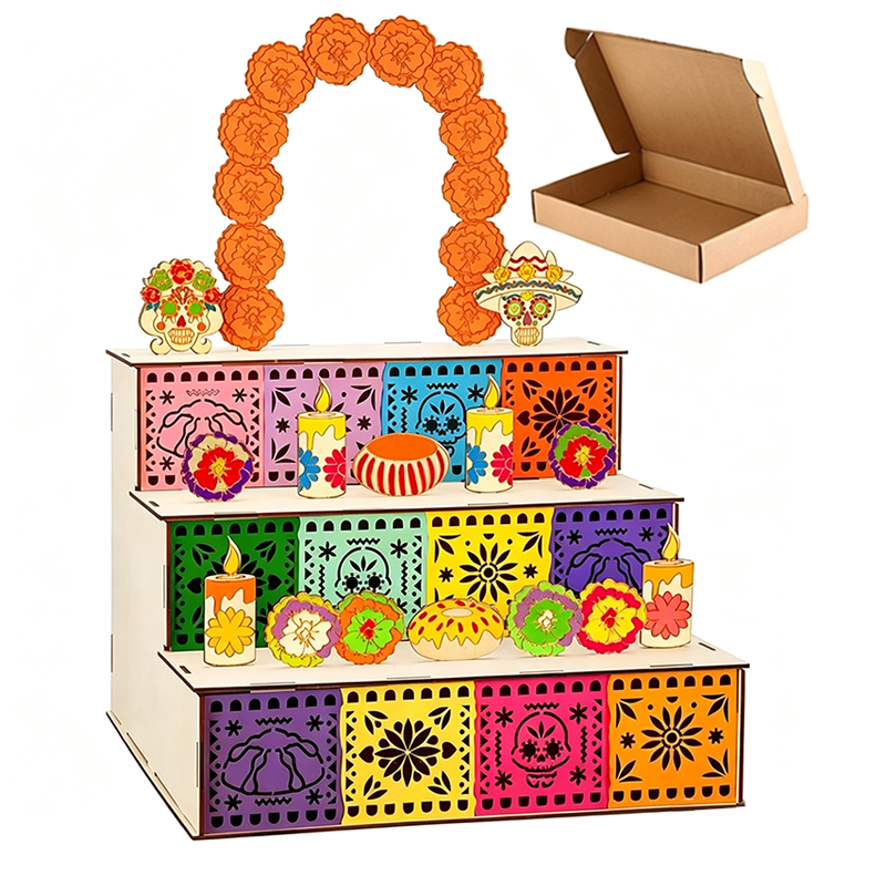 🎉 2026 Sale — Over 9,000 Sold! 💀🌼 Build your own Day of the Dead altar — three tiers, traditional hollowed patterns, and DIY painting option. A beautiful way to honor loved ones and celebrate the holiday. 🕯️