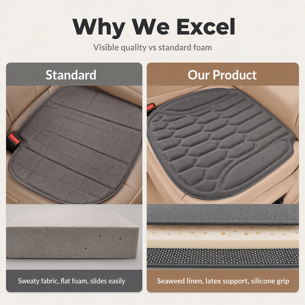 Breathable Car Seat Cushion – Padded Non-Slip Seat Cushion For Cars, SUVs, And Vans