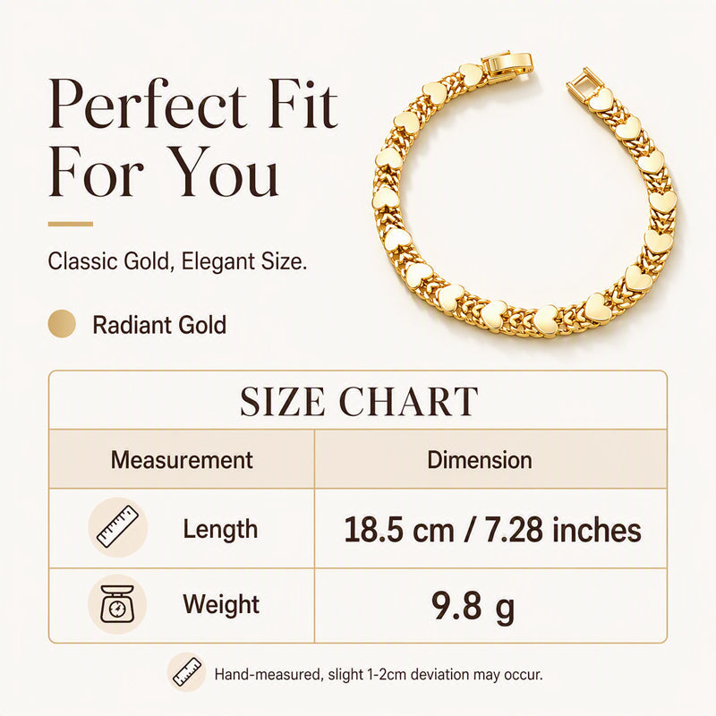 Women's Elegant Heart Link Bracelet