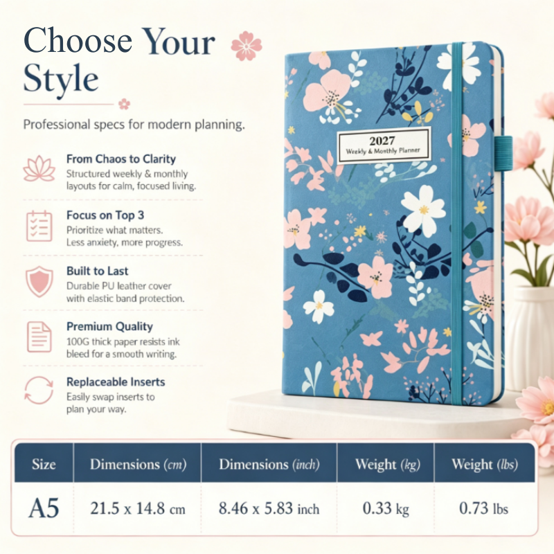✨Elegant Floral 2027 Year Weekly Planner