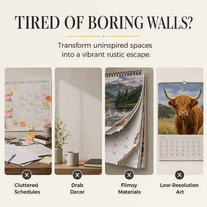 2027 Highland Cow Wall Calendar
