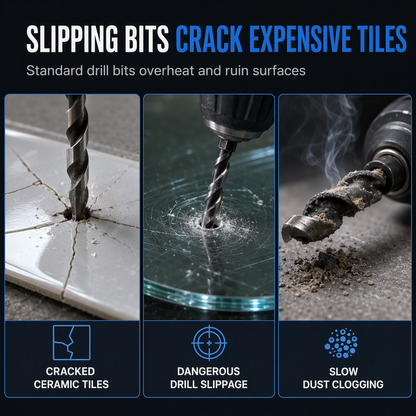 Hex Shank Carbide Eccentric Drill Bit – Crack-Free, Sharp Tip, Multi-Surface ✨
