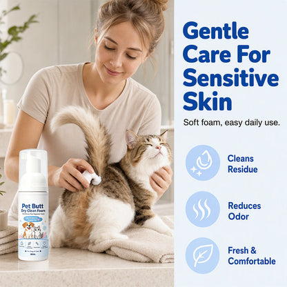 🔥No-Rinse Pet Butt Dry Clean Foam for Dogs & Cats
