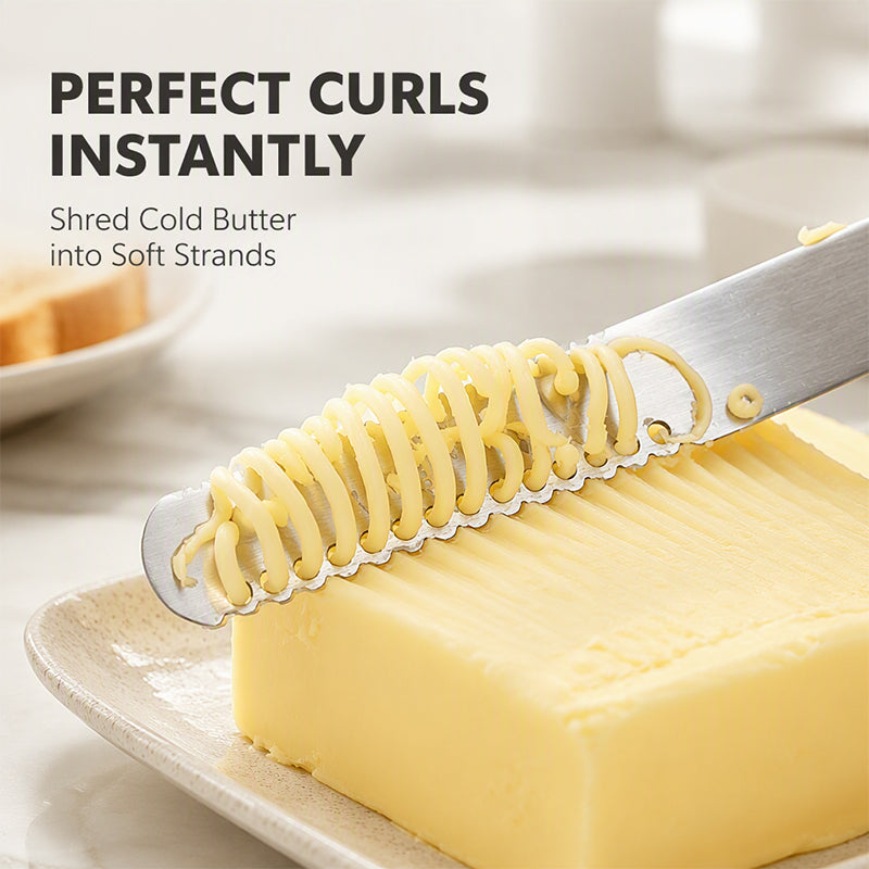 Professional 3-in-1 butter and spreading knife made of 304 stainless steel
