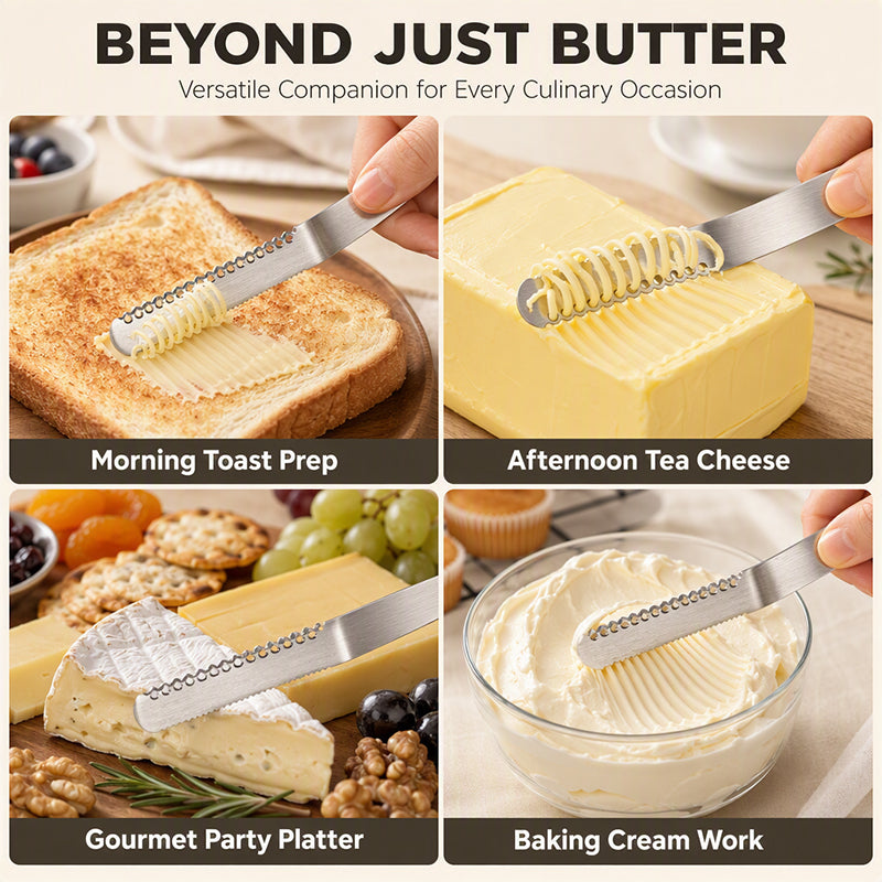 Professional 3-in-1 butter and spreading knife made of 304 stainless steel
