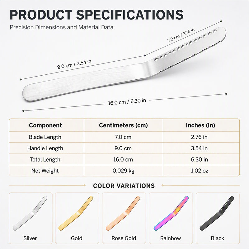 Professional 3-in-1 butter and spreading knife made of 304 stainless steel